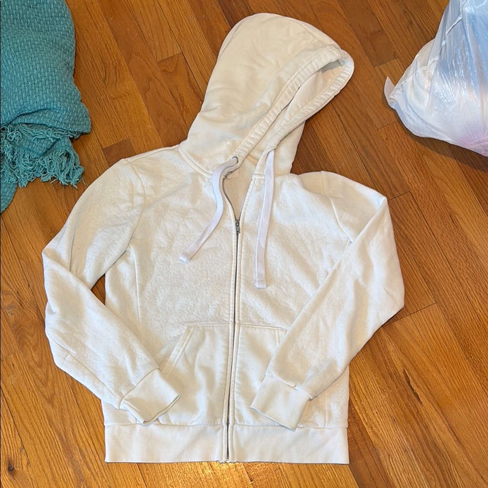 White Zip-Up Hoodie